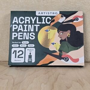 ARTISTRO Acrylic Paint Pens 12pc Medium Tip 3.0mm Rock Glass Wood Set